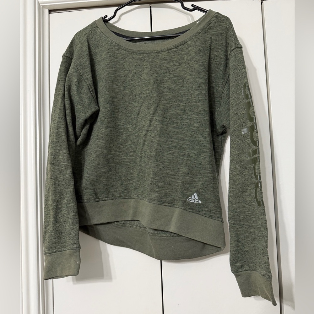 Adidas Women's Green Sweatshirt Size Medium
